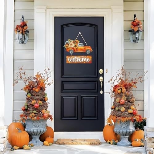 Fall Thanksgiving Door Sign, Wooden Harvest Decorations, Indoor Outdoor Farmhouse Porch Decor (2) - Image 6