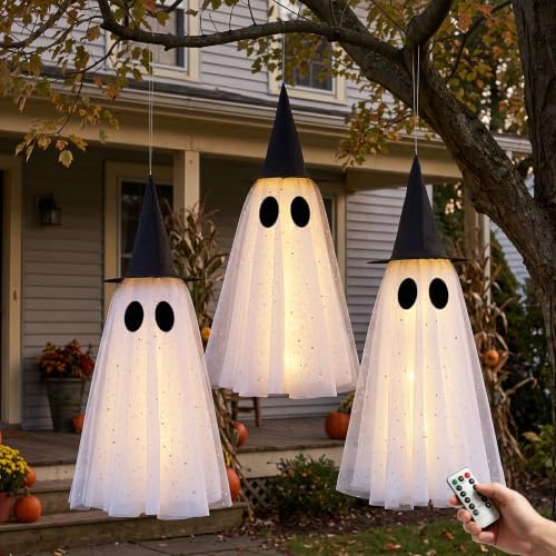 Halloween Ghost Decorations Outdoor, Halloween Hanging Ghosts Decorations by Unknown