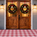 Christmas Buffalo Plaid Rug 5x7 Ft, Red White Indoor Outdoor Rug by PIXFAIRY