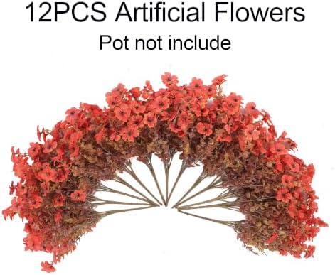 Artificial Fall Flowers Plants for Outdoors Outside Decor, 12 PCS Fake Mums - Image 2