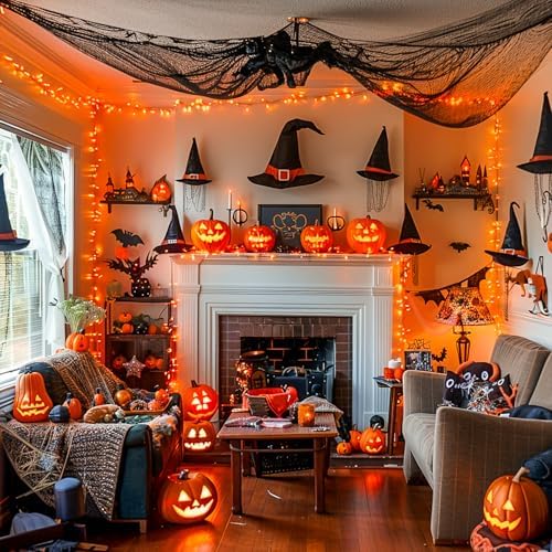 JMEXSUSS 163FT 8 Modes 500 LED Orange Halloween Lights Outdoor with Remote - Image 2