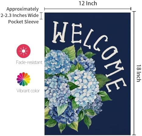 CROWNED BEAUTY Spring Floral Hydrangea Garden Flag for Outside 12x18 Inch - Image 7