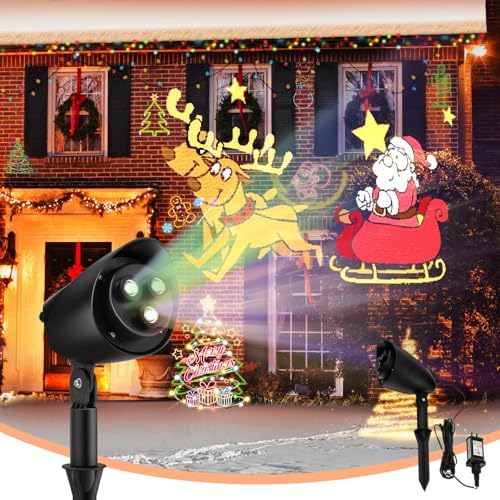 Goplus Christmas Projector Lights w/ 65° Adjustable Angle, Lawn Stake by Goplus