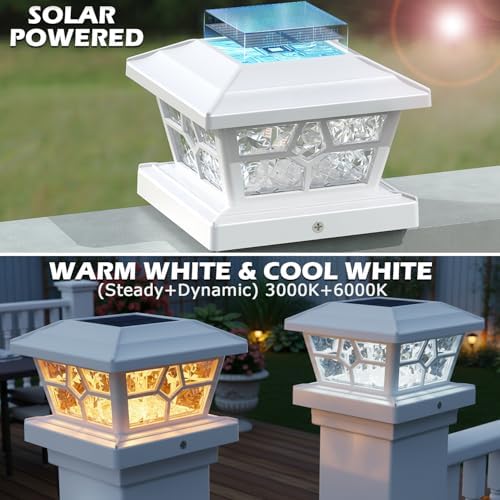 SIEDiNLAR Solar Post Lights Outdoor, 2 Pack, 4 Modes, 40 LEDs, White - Image 4