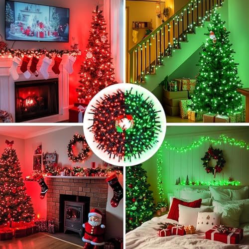 JMEXSUSS 66ft 200 LED Color Changing Christmas Lights, Red & Green - Image 5