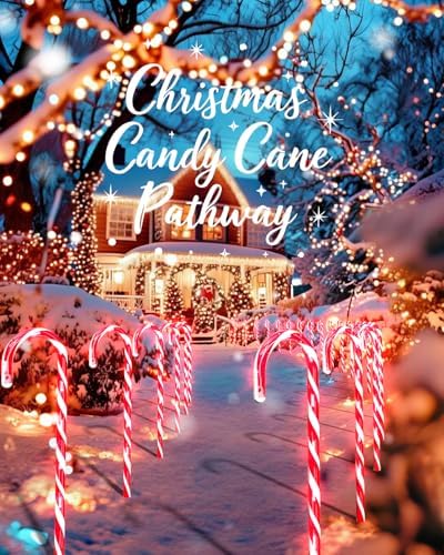 COOLWUFAN 12 Pack 17 Inch Candy Cane Christmas Pathway Lights Outdoor Decor - Image 5