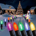 GAGALIFE 29Ft C9 Christmas Pathway Lights Outdoor - 25 LED Lights with 25 Marker Stakes for Walkway, Waterproof Plug in C9 Christmas Light Outdoor for Driveway, Yard, Lawn Decorations, Multicolor by GAGALIFE