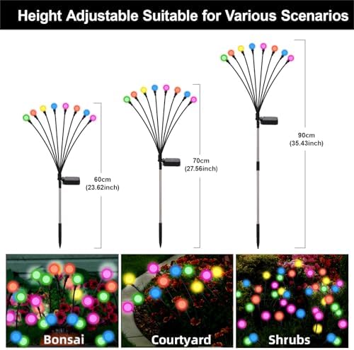 Solar Firefly Lights Outdoor Multicolor Swaying Garden Decor 8 PK - Image 5