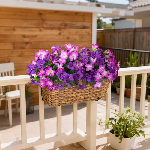 Fake Artificial Flowers for Outdoors 6 PCS Azalea Bouquet Silk Flowers for Outside UV Resistant Faux Flowers Plants for Outdoor Planters Realistic Spring Home Front Door Patio Garden Porch Decor - Image 5