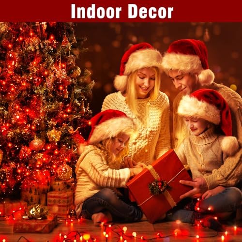 Nisocy 400FT Red Christmas String Lights with Remote, Green Wire LED Mini Lights, 8 Modes, Timer, Plug-in Indoor Outdoor Lights for Large Trees, Fences, Valentine’s Day, Halloween and Christmas Decor - Image 4