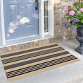 KILOCOCO Striped Rug 2.3'x3.6' Indoor Washable Rugs Front Door Mat, Brown by Kilococo
