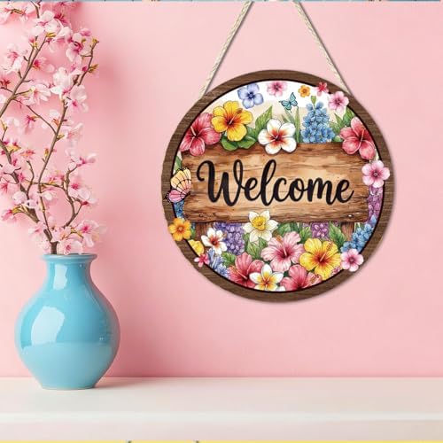 Welcome Hanging Wooden Signs for Front Door Outside - Image 5
