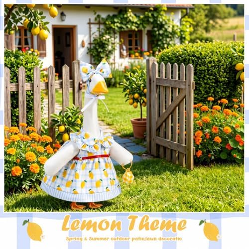 23 In Summer Porch Goose Outfit with Basket for Lawn Decor - Image 6