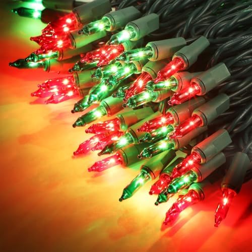 Red&Green Christmas String Lights, 100 Count Incandescent Mini Lights - Image 3