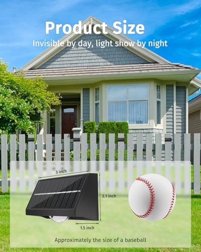 Solar Fence Lights Outdoor Waterproof High Brightness LED Spot Lens Deck Lights 7 Mode Warm & Cool White RGB Solar Powered Wall Light Decor for Christmas Outside Patio Step Backyard Rail - 12 Pack - Image 4