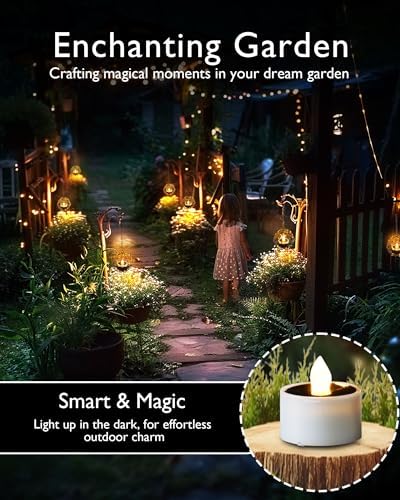 Homemory 12-Pack Solar Tea Lights Outdoor Waterproof, Dusk to Dawn Candles - Image 6