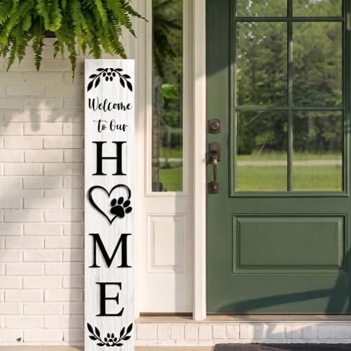 Welcome Sign Porch Decor Front Door Outdoor Wooden Board, Rustic Farmhouse - Image 2