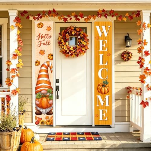 Fall Welcome Banner Porch Sign Hello Fall Banner Front Door Outdoor Decor - Image 4