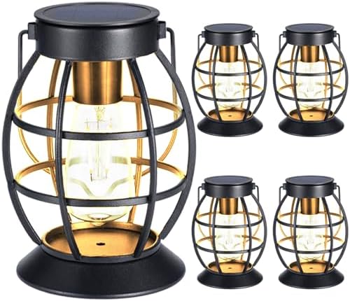 LeiDrail Solar Lanterns Outdoor, Hanging Metal Lights, Dual LED, 4 Pack by LeiDrail