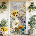 Front Door Covers Decorative, Spring Flower Design Door Curtain 70.8 x 35.4 Inch for Porch Outdoor Indoor Home Decor (Colorful-230) by AOHMPT