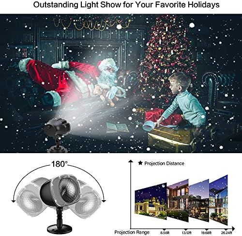 Halloween Snowfall Projector Lights,Christmas Indoor Outdoor Holiday Lights with Remote Control White Snow for Halloween Xmas Party Wedding Garden Landscape Decoration（Snow Spots） - Image 4