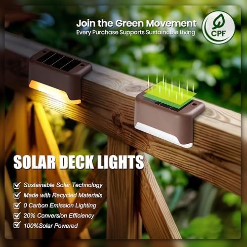 SOLPEX Solar Deck Lights Outdoor 20 Pack,Step Light Waterproof,Warm White - Image 3