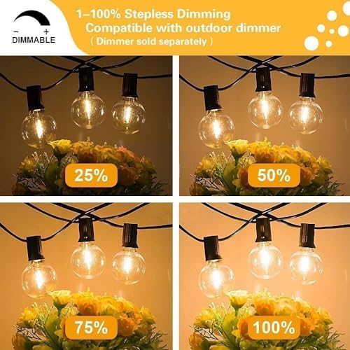 SUNTHIN 27FT Globe Outdoor String Lights with 14 G40 LED Bulbs (1 Spare) - Image 6