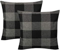VAKADO Black and Grey Farmhouse Rustic Buffalo Plaid Decorative Throw Pillow Covers Retro Check Home Decor Cushion Cases for Couch Bed Sofa 18x18 Set of 2, Black and Gray by VAKADO