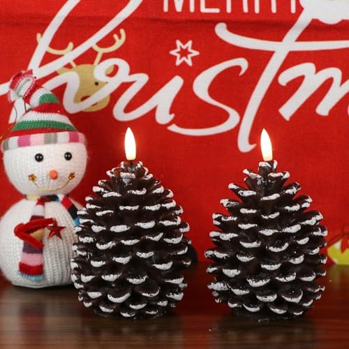 Wondise Pine Cone Flameless Candles with 6H Timer - Image 2