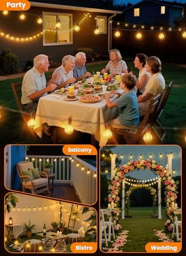 Outdoor String Lights, 159FT 77 LED Bulbs String Lights, IP65 Waterproof Connectable G40 Outside Patio Light for Backyard Porch Balcony Garden Decor Christmas Camping Gazebo - Image 5