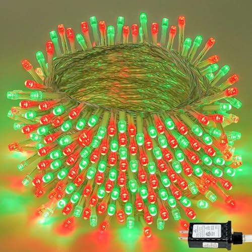 88FT 240LED Extra-Long Connectable String Lights Indoor Outdoor Clear Wire, Red&Green Christmas String Lights, Plug in Twinkle Fairy Light with Timer for Wedding Patio Tree Yard Christmas Decorations by KAQ