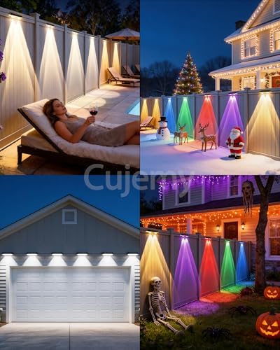 Outdoor Fence Lights 8 Pack, 50ft Smart RGB Outdoor Lights, APP - Image 4