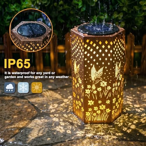 Eandisom Birthday Gifts for Women Solar Lanterns Outdoor Waterproof - Image 2