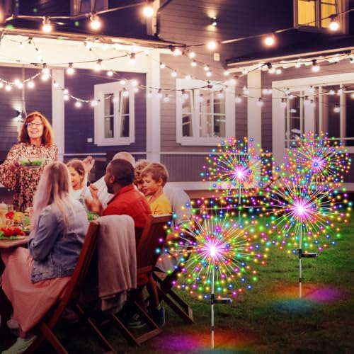 Tujoe 4 Pack Halloween Outdoor Garden Decoration Solar Firework Lights - Image 4