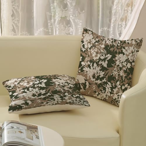 Boho Outdoor Sage Green Floral Vintage Pillow Covers 18x18 Set of 2 - Image 5