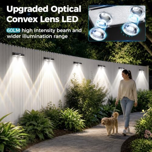 kolpop Solar Fence Lights Outdoor with Motion Sensor,Fence Lights Solar Powered,IP65 Waterproof,3 Modes LED Solar Lights for Patio,Backyard,Railing,Wall,Nighttime,Party,Pool,12 Pack,Cool White - Image 2