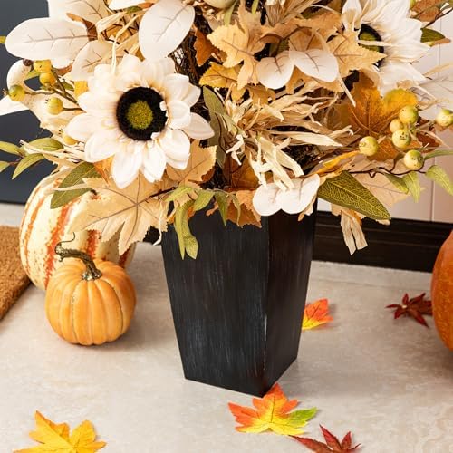 Glitzhome 36”H Fall Porch Tree, Harvest Artificial Porch Tree with Sunflower, Pinecone and Berry Porch & Black Planter, for Autumn Fall Harvest Thanksgiving Christmas Decoration - Image 5
