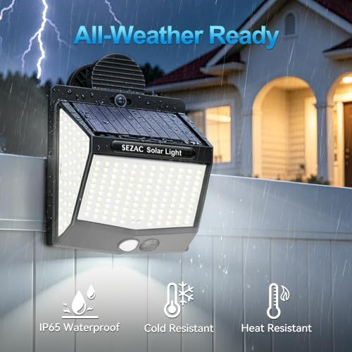 Solar Fence Lights Outdoor, 218LED Clip On Motion Sensor Security Lights - Image 4