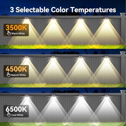 TECKNET Solar Fence Lights Outdoor, Solar Lights for Driveway Fence(6Pack) - Image 2