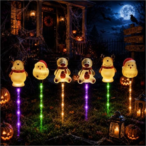 Solar Christmas Lights Outdoor, Yard Decor for Garden, Lawn and Pathway by Vioshon