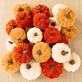 Weysat 24 Pcs Assorted Pumpkins Velvet Fall Thanksgiving Decor, Rust Orange by Weysat