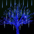 LJLNION Meteor Shower Lights, 12 Inch Outdoor Icicles Christmas Lights, 8 Tubes 288 LED Iciclelights Snow Falling Light, Connectable Raindrop Light, Xmas Wedding Party Tree Holiday Decor, Blue by LJLNION