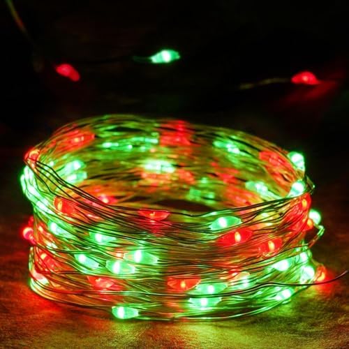 4 Pack Fairy Lights Battery Operated Christmas Lights Timer Red and Green by EXF
