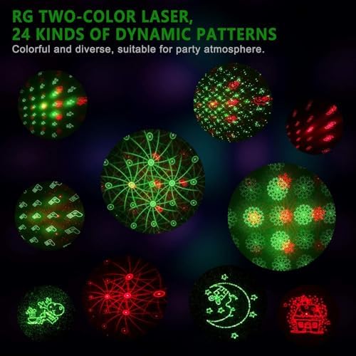 NUÜR Christmas Projector Lights Outdoor, Waterproof Christmas Light Projector with 24 Christmas Decorative Patterns, Remote Control with Timer, Holiday Projector Lights for Outdoor Garden Patio Wall - Image 5