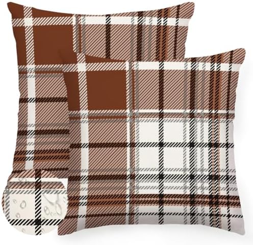 RABUSOFA Fall Pillow Covers 20x20 Tartan Plaid Fall Decorations for Home by RABUSOFA