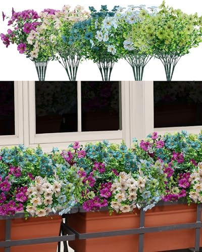Artificial Flowers for Outdoor Decor, 16 Pack UV-Resistant Fake Colorful Silk Daisy Flowers, Perfect for Spring & Summer Decorating – Front Porch, Patio, Window Boxes, and Potted Plants - Image 7