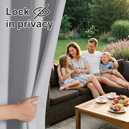 RYB HOME Extra Wide Outdoor Curtains for Patio Waterproof Privacy - Image 3