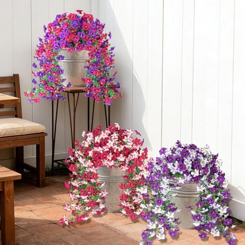 Vibrant Silk Artificial Flowers for Outdoors with Realistic UV Resistant Fake Plants,Includes 2 PCS of Spring Garden Decor Set for Hanging, Patio, Front Porch, Yard Decorations Outdoor - Image 6