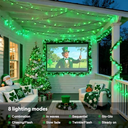 JMEXSUSS 1000 LED Green Christmas Lights Plug in, 328ft Halloween Lights - Image 4