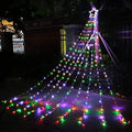 Outdoor Christmas Decorations Star String Lights, 317 LED 11.5 ft Waterfall Tree Lights with 8 Memory Lighting Modes&Timer Christmas Star Lights for Yard Indoor, Festival, Party, Decorations by YULIANG